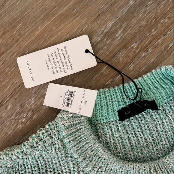 Ann Taylor Studio Collection Sleeveless Sweater – Size L blue sequin sparkle - Picture 5 of 6